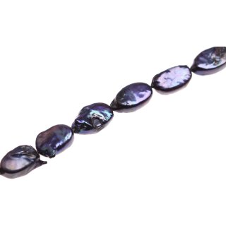 Freshwater Pearl Beads Cultured black / teardrop / 16x10mm.