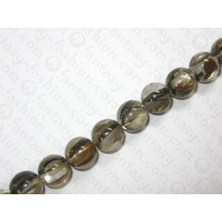 Resin ball bead with brownlip shell inlay,ca.18mm