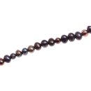 Freshwater Pearl Beads Cultured black / oval   / 4mm.