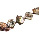 Süßwasserperlen Olive Green / Elephant / 28mm.