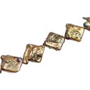 Süßwasserperlen Olive Green / Diamond irreg. /...