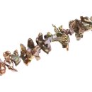 Freshwater Pearl Beads Olive Green / nuggets / 6x10mm.