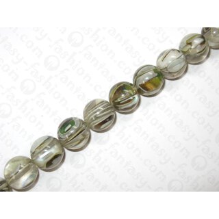 Resin ball bead with grennshell inlay,ca.18mm