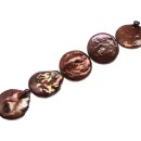 Freshwater Pearl Beads Burgundy Red / Flat round / 20mm.