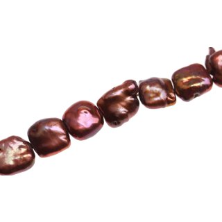 Freshwater Pearl Beads Burgundy Red / Semi square / 12x12mm.