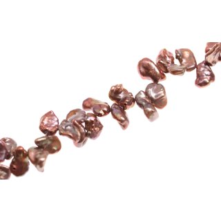 Freshwater Pearl Beads Light Burgundy / Nuggets / 12mm.