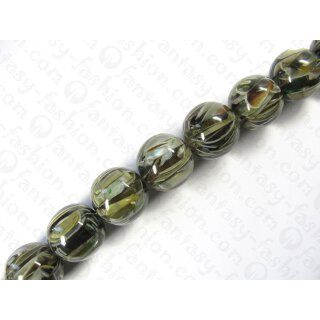 Resin ball bead with grennshell inlay,ca.27mm
