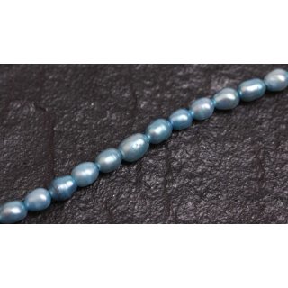 Freshwater Pearl Beads Aqua / oval seed / 5mm.