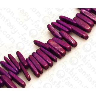 Kokos Perlen Rectangle with Two Holes Violet ca. 3x12mm / 133pcs.