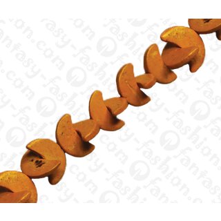 Kokos Perlen Half Moon Orange ca. 10x20mm / 40pcs.