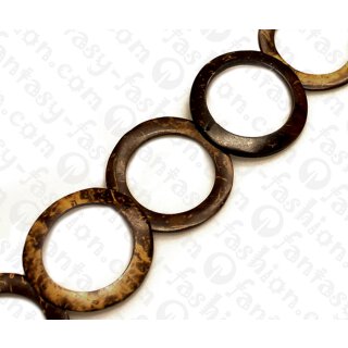Coco Ring with Two Holes Natural Tiger ca. 36mm / 11pcs.