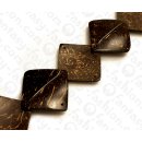 Coco Flat Square with Four Holes Natural Tiger ca. 42mm /...