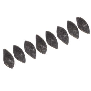 Stingray leather twisted leaf grey  / ca.60x32mm / 8 pcs.