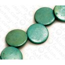 Kokos Perlen Flat Round upsd Turqouise ca. 15mm / 26pcs.