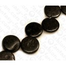 Kokos Perlen Flat Round upsd Black ca. 15mm / 26pcs.