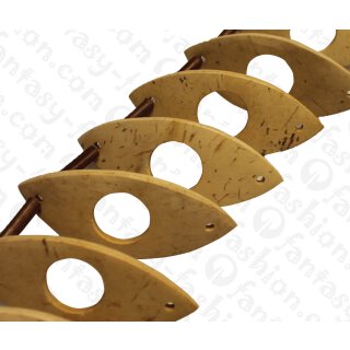 Kokos Perlen Leaf Shape with Calar and Two Holes ca. 48mm / 20pcs.