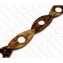 Kokos Perlen Leaf Shape with Calar and Two Holes Natural...