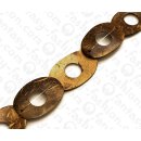 Oval with Calar and Two Holes Natural Tiger ca. 37mm /...