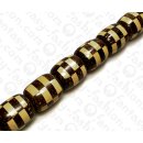 Kokos Perlen Rounded Barrel White and Natural Tiger ca....