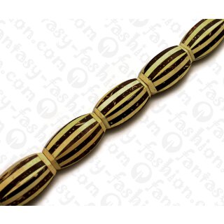 Coco Hexagon White and Tiger Coco ca. 31mm / 12pcs.