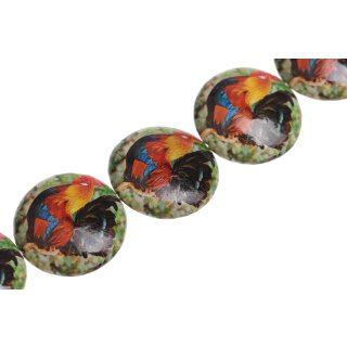 Schmuck Perlen Papier beschichtet chicken print UFO / 35mm.