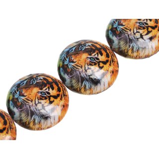 Papercoated Beads tiger print UFO / 35mm.