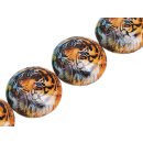 Papercoated Beads tiger print UFO / 35mm.