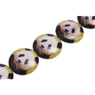 Schmuck Perlen Papier beschichtet panda bear print UFO / 35mm.