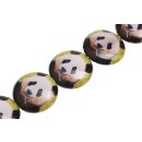 Papercoated Beads panda bear print UFO / 35mm.