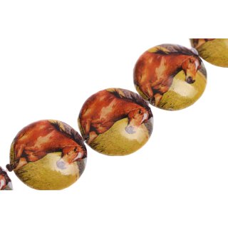 Papercoated Beads horse print UFO / 35mm.