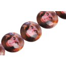 Papercoated Beads monkey print UFO / 35mm.