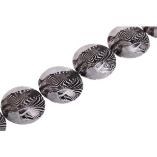 Schmuck Perlen Papier beschichtet zebra print UFO / 35mm.