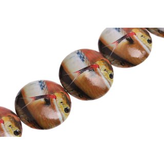 Schmuck Perlen Papier beschichtet snake print UFO / 35mm.