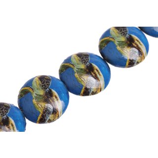 Schmuck Perlen Papier beschichtet turtle print UFO / 35mm.