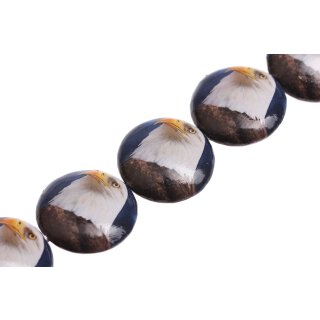 Schmuck Perlen Papier beschichtet eagle print UFO / 35mm.