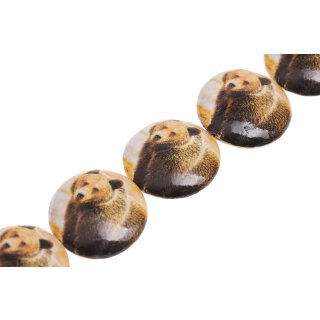 Schmuck Perlen Papier beschichtet bear print UFO / 35mm.