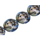 Papercoated Beads wolf print UFO / 35mm.