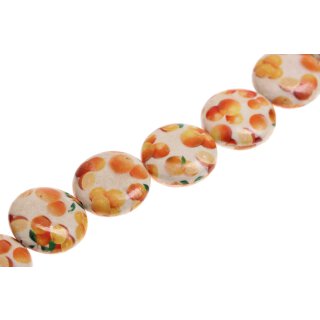 Papercoated Beads oaranges print UFO / 35mm.