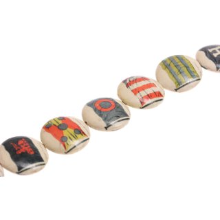 Papercoated Beads flags print UFO / 35mm.