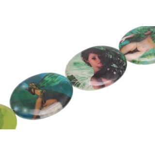 Papercoated Beads face models flat oval / 60x40mm.