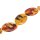 Papercoated Beads faces yellow-orange flat oval / 60x40mm.