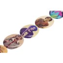 Papercoated Beads faces multicolored flat oval / 60x40mm.
