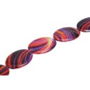 Papercoated Beads abstract multicolored print flat oval /...