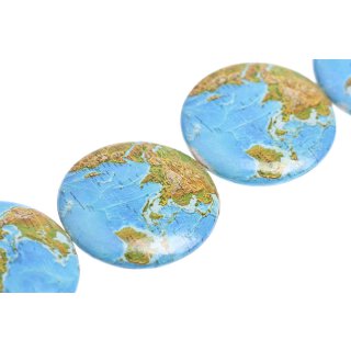 Papercoated Beads blue globe UFO / 60mm.