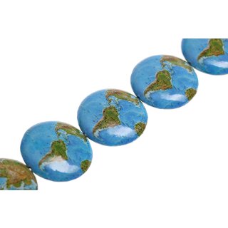 Papercoated Beads blue globe UFO / 40mm.