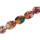 Papercoated Beads shell design  flat oval / 30x25mm.