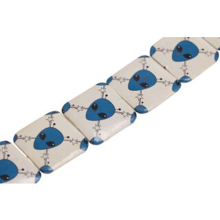 Papercoated Beads alien design square / 35mm.