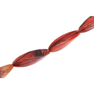 Papercoated Beads abstract orange twist / 60x17mm.