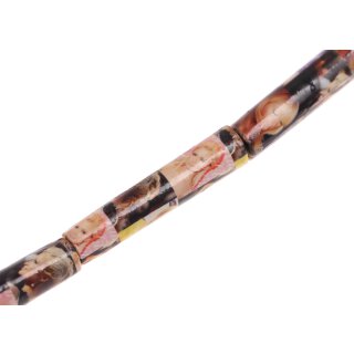 Papercoated Beads faces design tube / 50x10mm.