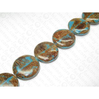 Resin ufo with potot inlay turquoise ca. 35x12mm